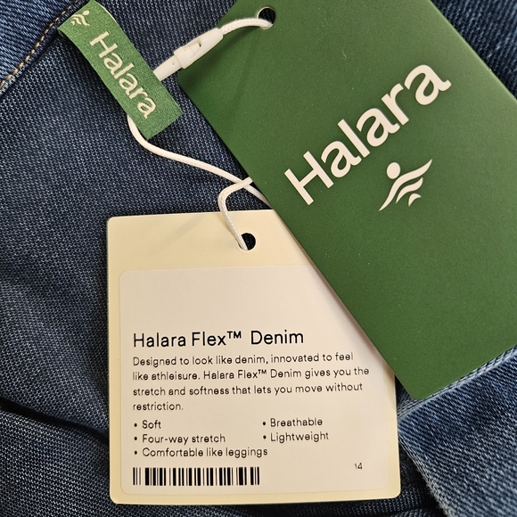 Halara Shirt Dress Midi Flex Denim Long Sleeve Pockets Western Stretch Large - Picture 8 of 11